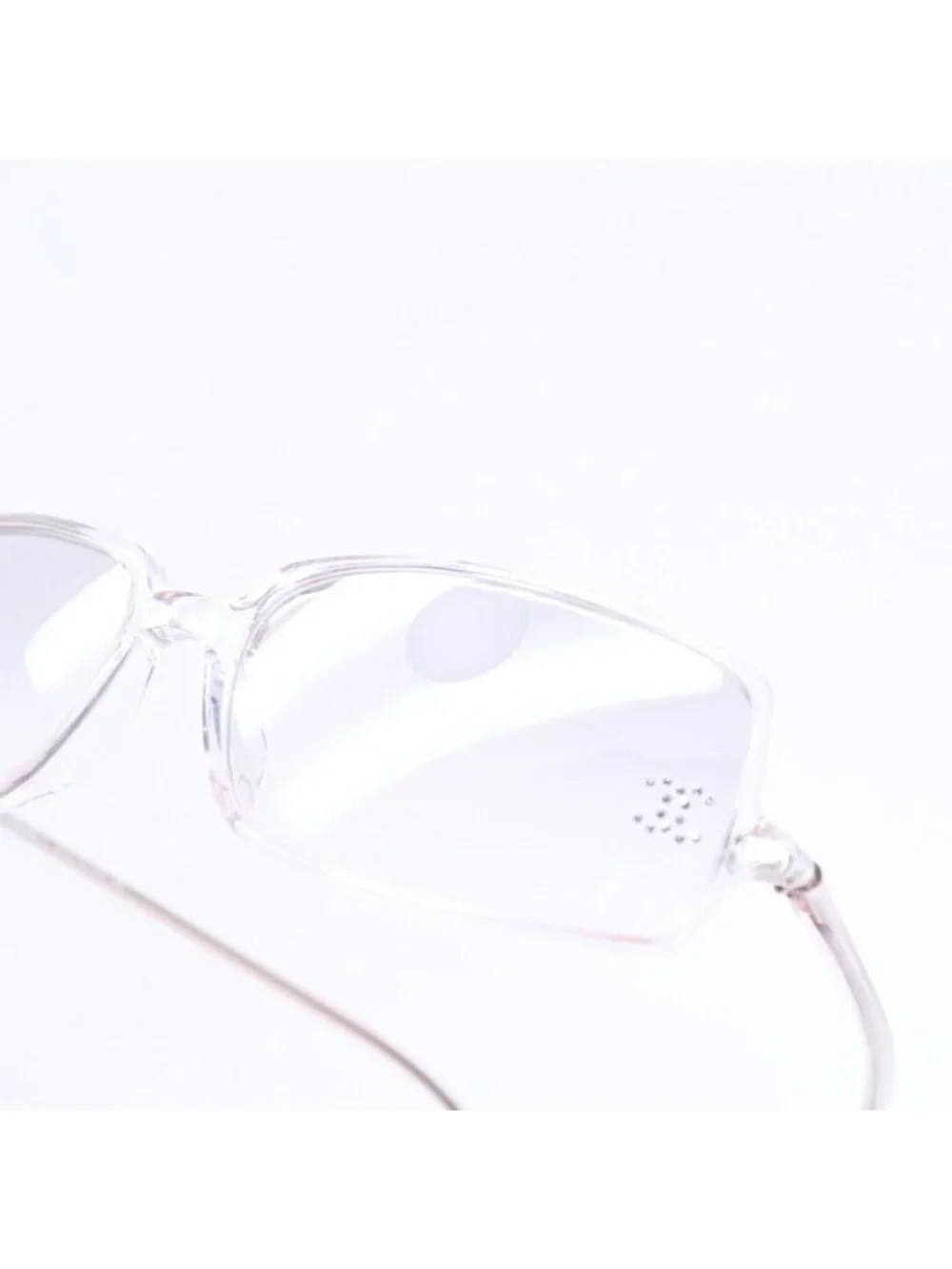 Chanel Sunglasses Eyewear CC Logo Rhinestone Clear Gray